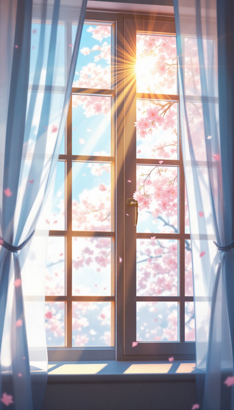 Free Sunlit Cherry Window Image - Window, Sunlight, Curtains | Download ...