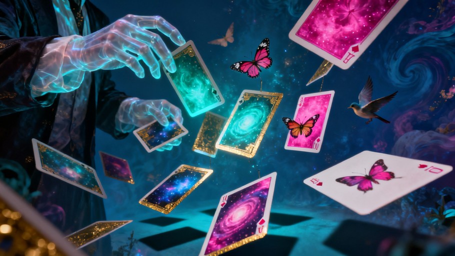 Free Magical Card Transformation Image - Magical, Cards, Floating ...