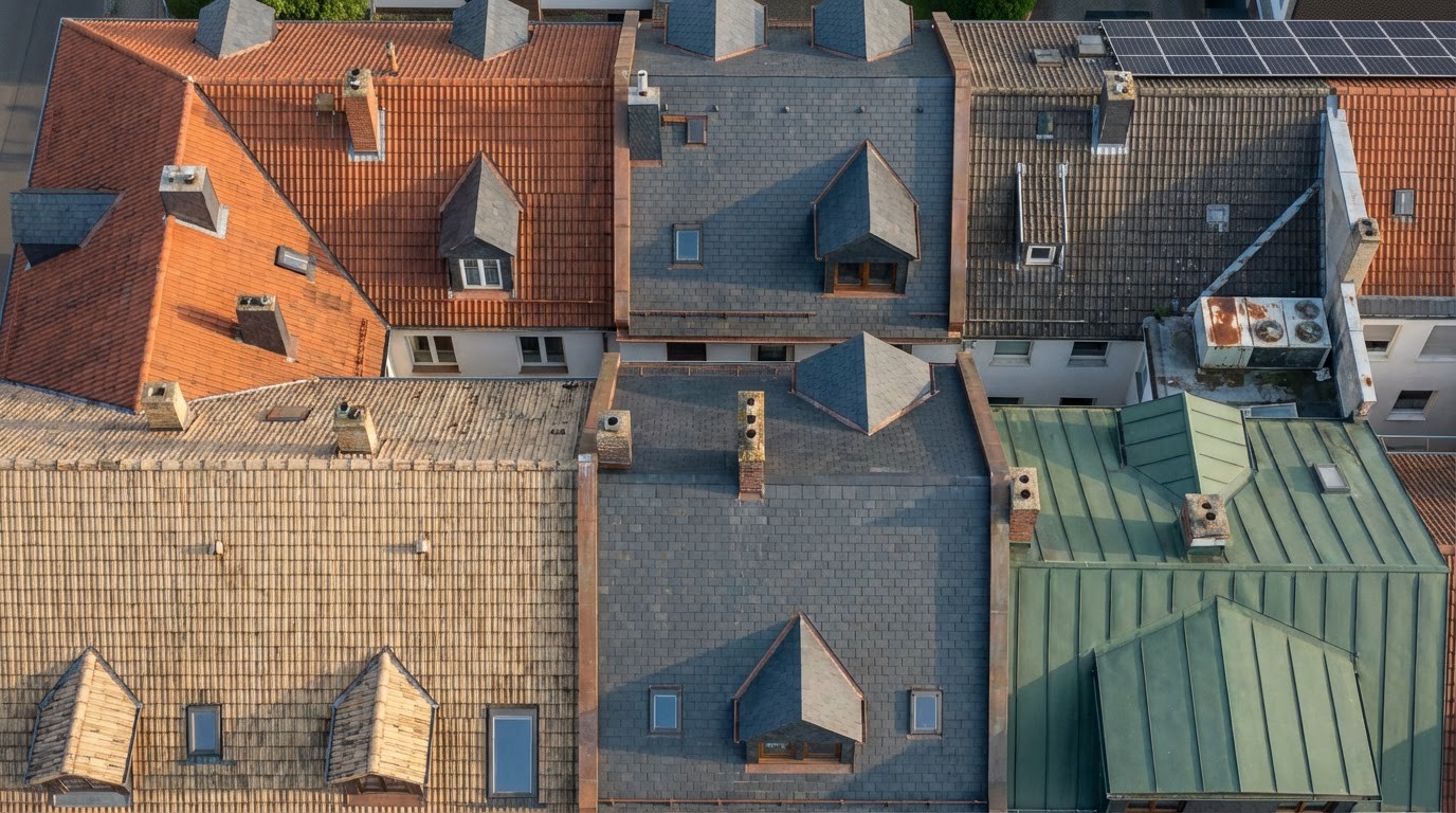 Free Urban Rooftop Mosaic Image - Rooftops, Architecture, Aerial ...