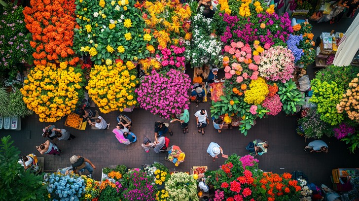 Free Bustling Flower Market Image - Market, Flowers, Bustling ...