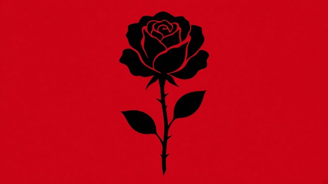 Timeless Icon Without Background A single black rose in full bloom stands in the middle of a bright ...