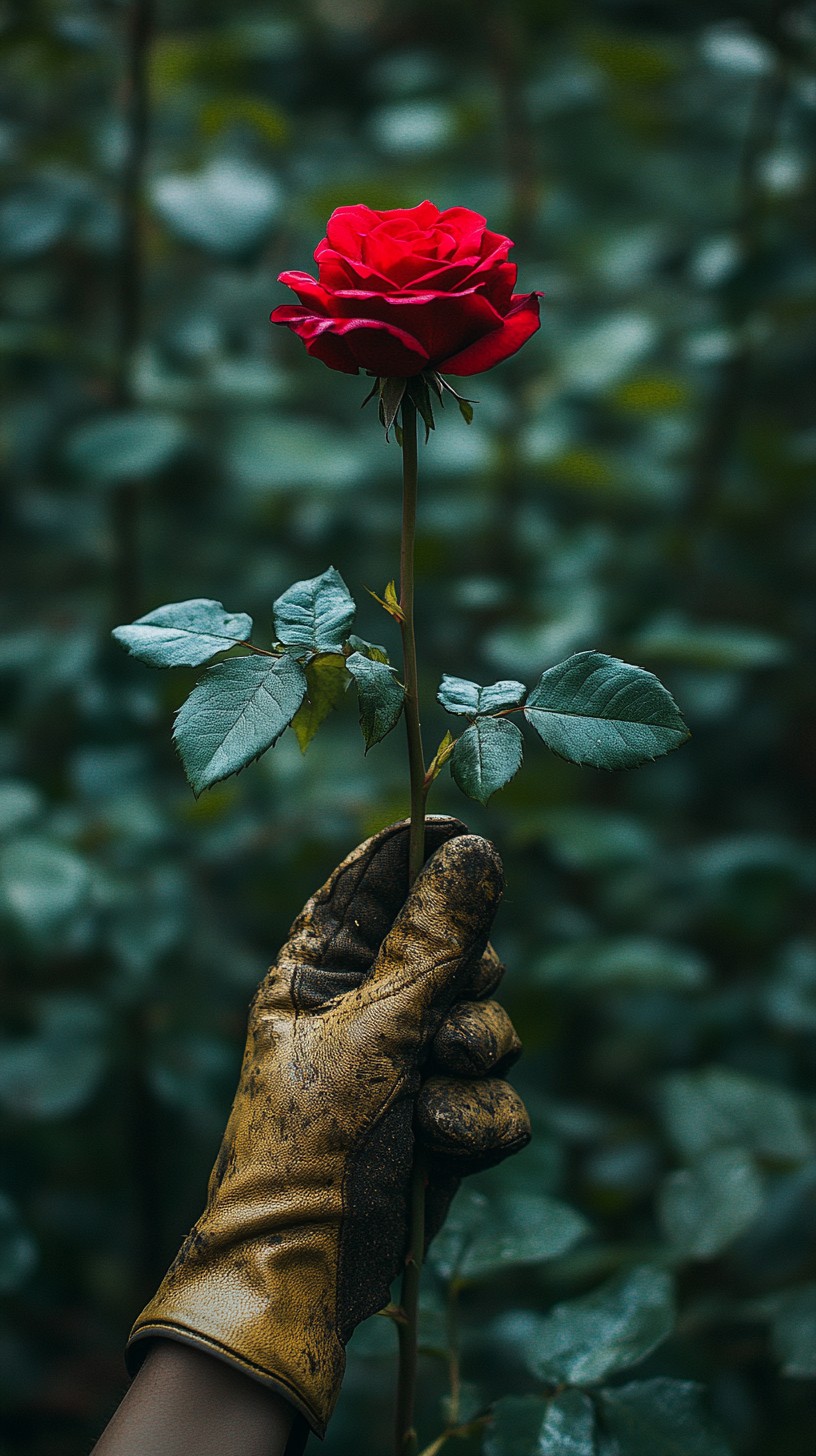 Free Rose in hand Image - Rose, Glove, Nature | Download at StockCake
