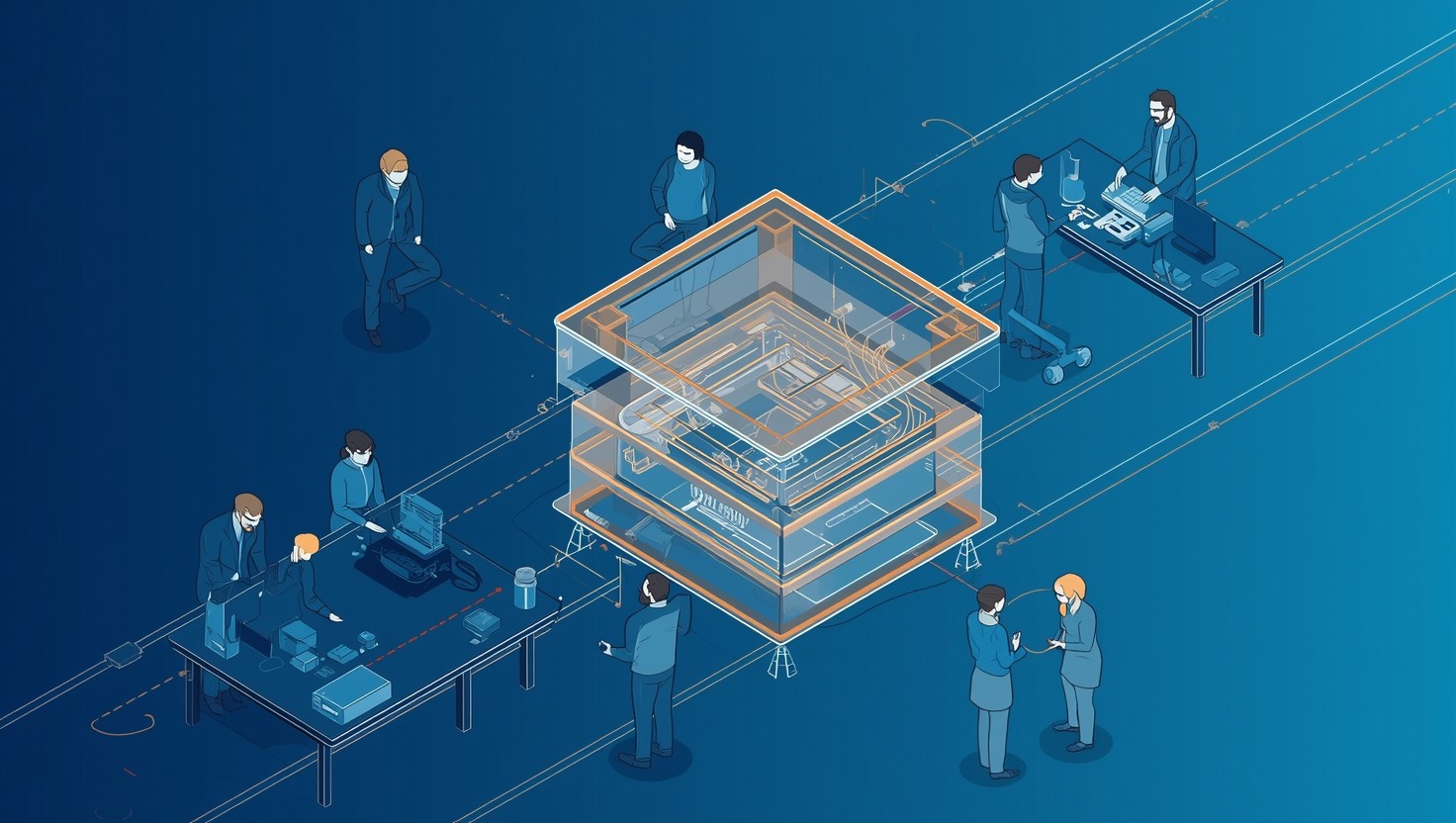 Free Collaborative Technology Assembly Image - Isometric, Teamwork ...