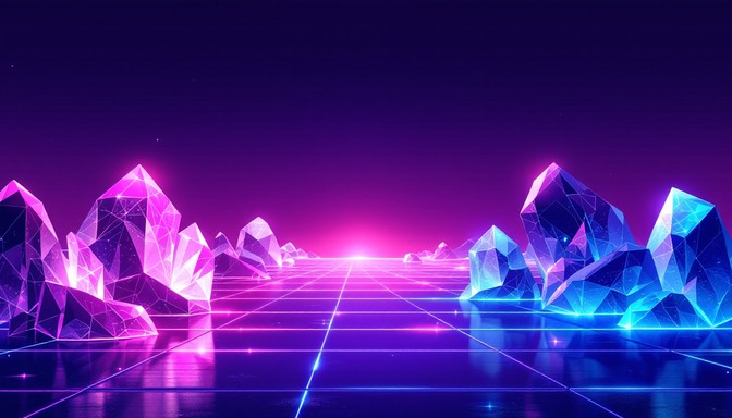 Free Neon Crystal Core Image - Synthwave, Crystal, Neon | Download at ...