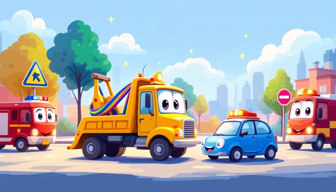 Help Ride Cartoon Free Helpful Highway Heroes Image - Cartoon, Vehicles, Trucks ...