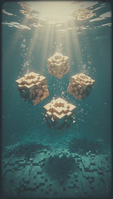 Free Underwater Pixel Cubes Image - Underwater, Ocean, Vintage ...