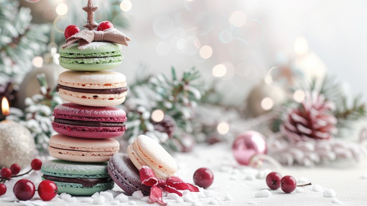 Free Festive Macaron Stack Image - Macarons, Festive, Holiday ...