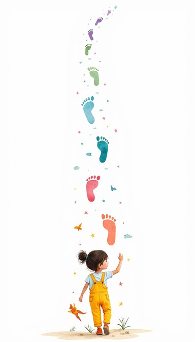 Free Colorful Footprint Journey Image - Whimsical, Footprints, Child ...