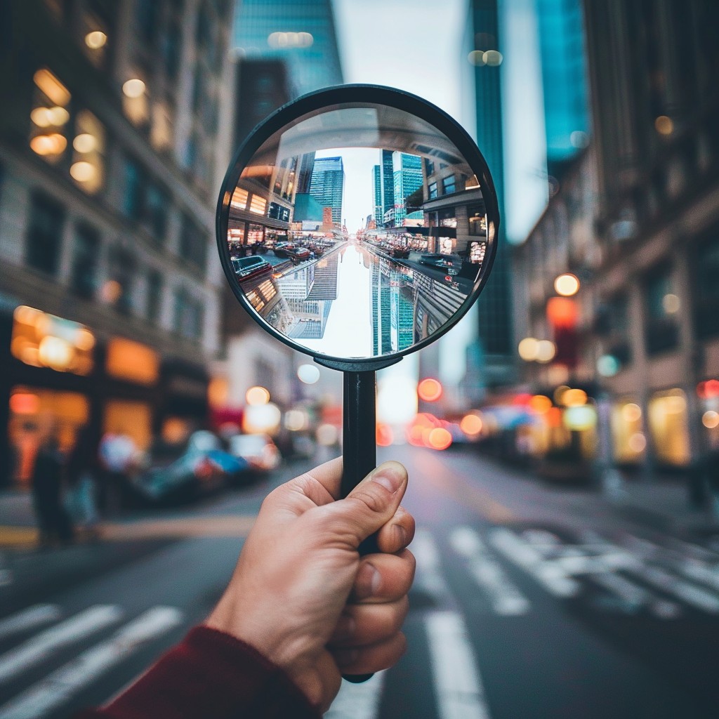 Free Magnified Urban View Image - City, Magnifying, Reflection ...