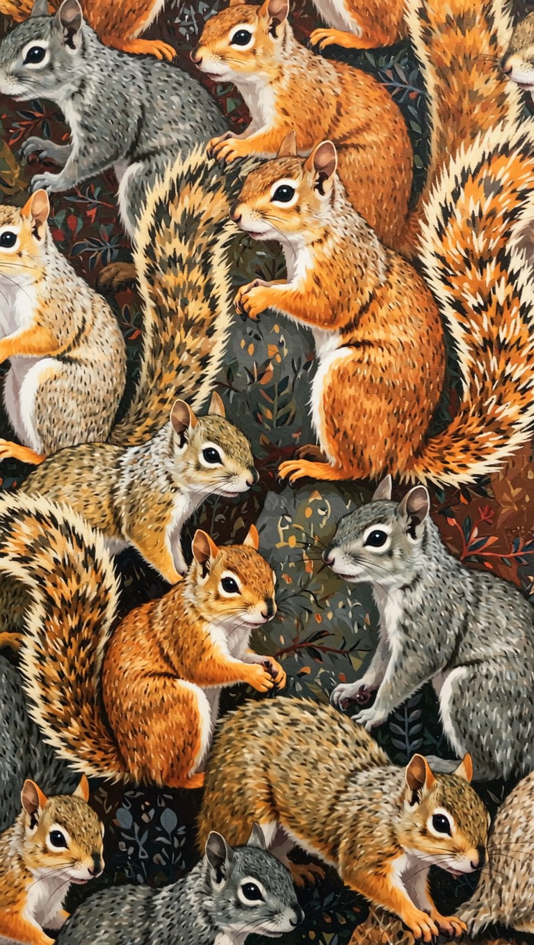 Square Squirrel Pattern Free Squirrel pattern fabric Image - Squirrels, Fabric, Pattern ...