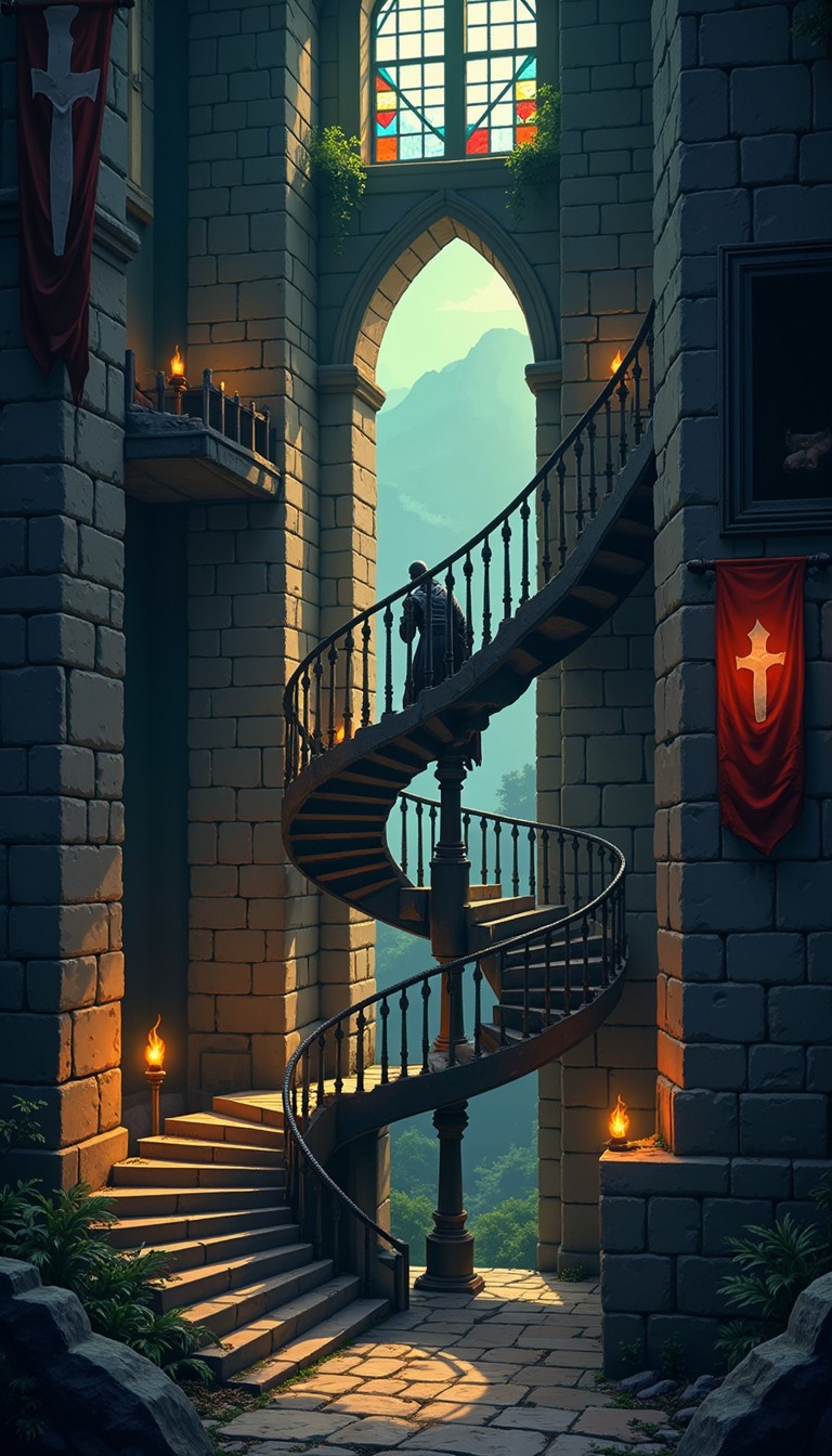 Knight Acending Free Knight's Winding Ascent Image - Knight, Medieval, Tower | Download ...