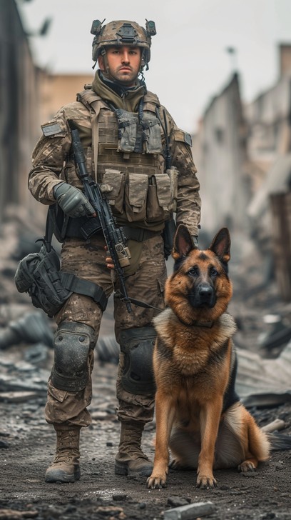 Free Soldier with Canine Image - Soldier, Dog, Military | Download at ...