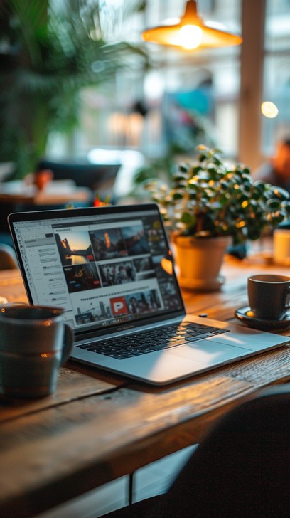 Free Cozy workspace setup Image - Laptop, Coffee, Workspace | Download ...