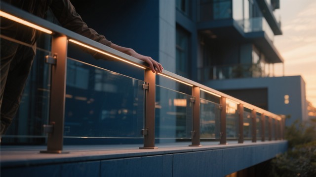 Free Illuminated Modern Railing Image | Download at StockCake