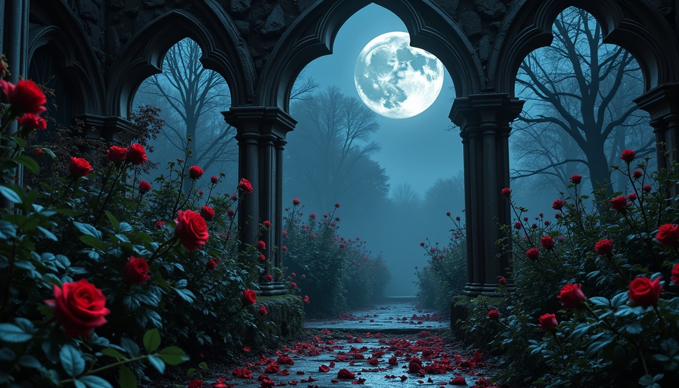 Free Moonlit Gothic Garden Image - Gothic, Moonlight, Roses | Download ...