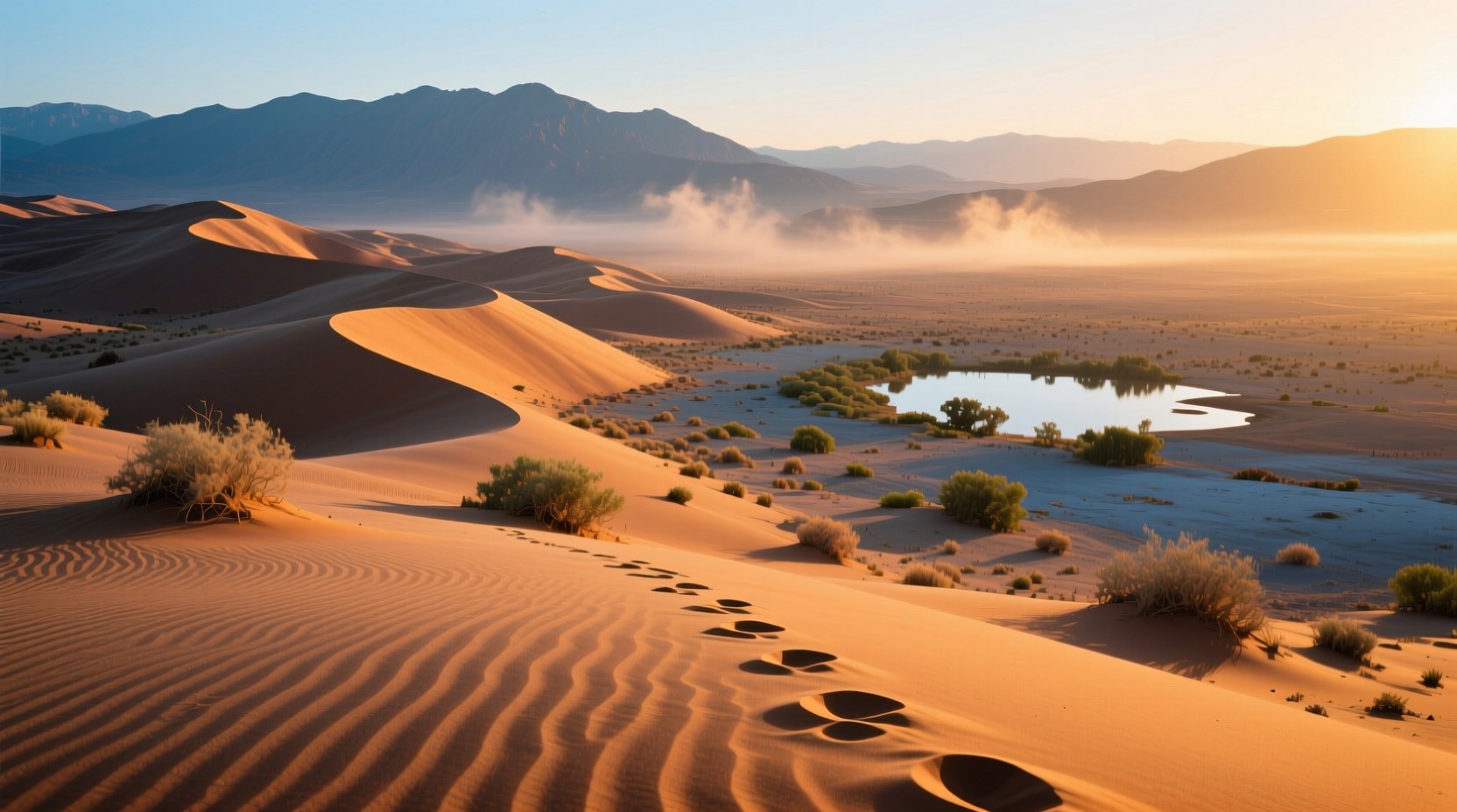 Free Desert Oasis Sunset Image - Desert, Oasis, Sunset | Download at ...