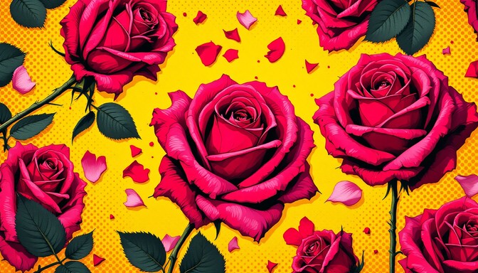 Pot Art Roses Free Pop Art Roses Image - Pop-art, Roses, Floral | Download at StockCake