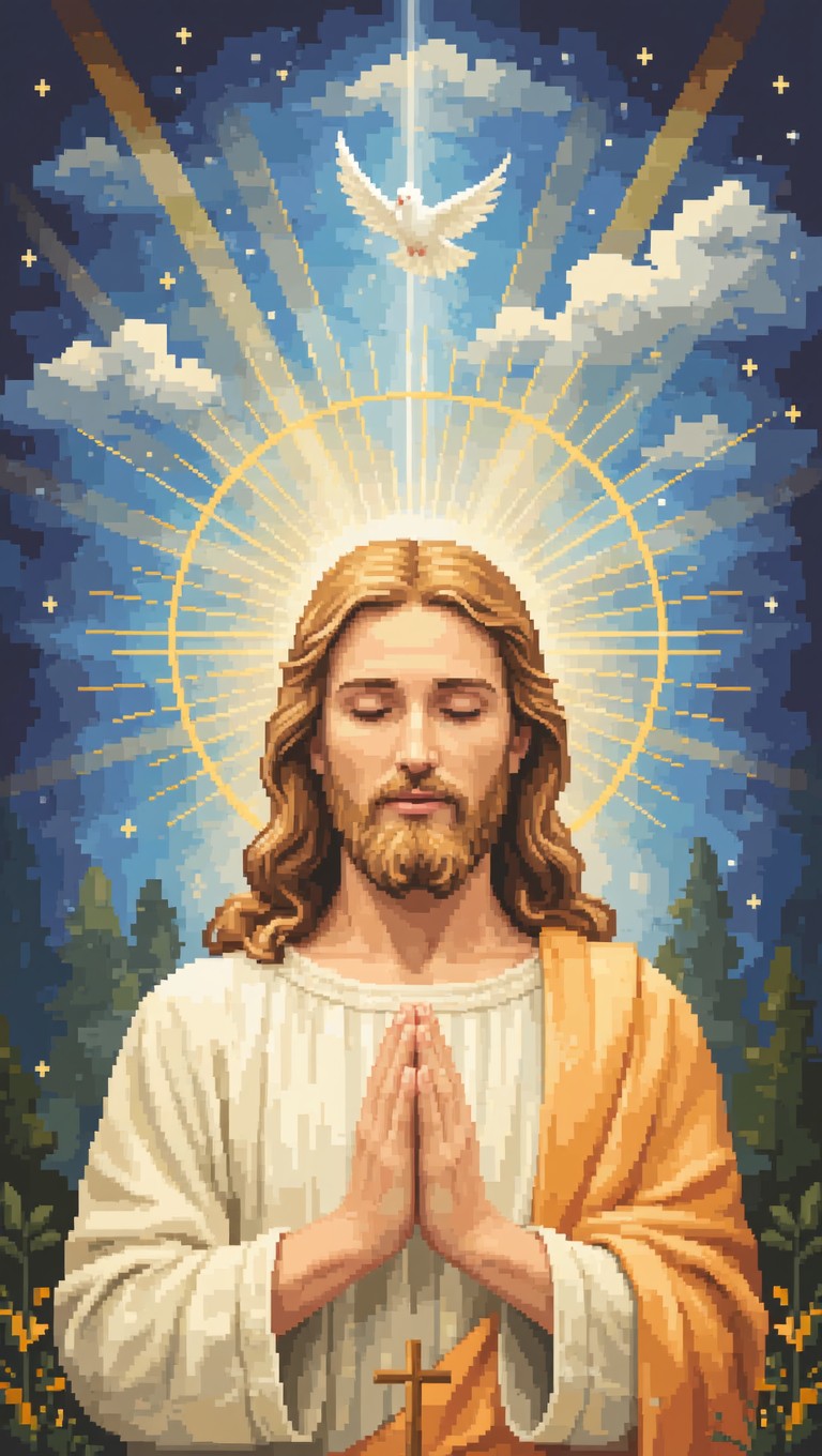 Free Divine Pixel Portrait Image - Jesus, Christ, Prayer | Download at ...