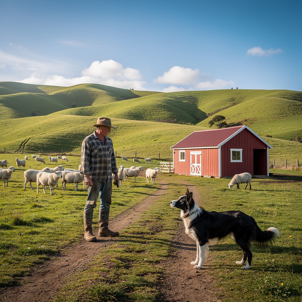 Free Peaceful Rural Life Image - Farm, Sheep, Dog | Download at StockCake