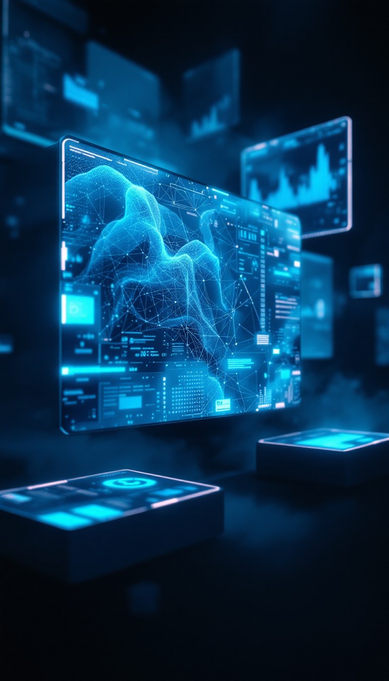 Free Floating Digital Interfaces Image - Holographic, Interface ...