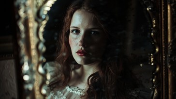 Download Mysterious Mirror Reflection Image - Woman, Mirror