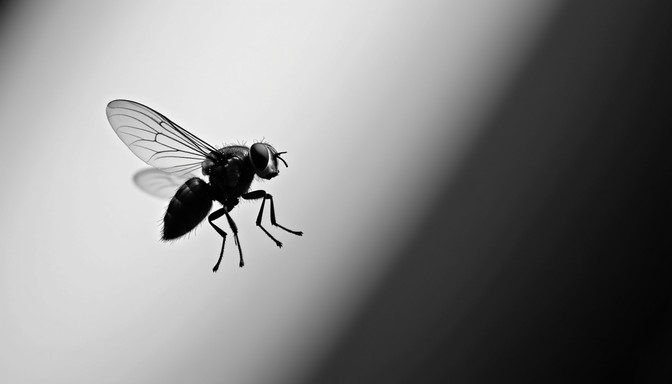 Free Fly in Flight Image - Fly, Insect, Monochrome | Download at StockCake