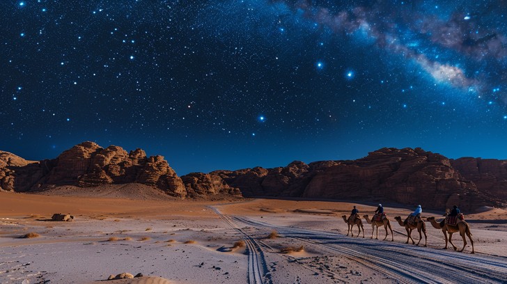 Free Desert Starry Night Image - Desert, Stars, Camels | Download at ...