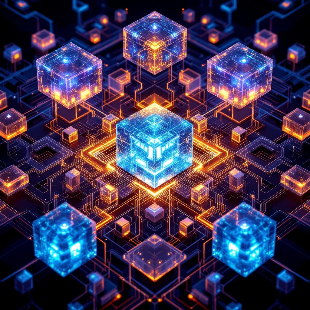 Free Illuminated Data Matrix Image - Cubes, Technological, Futuristic ...
