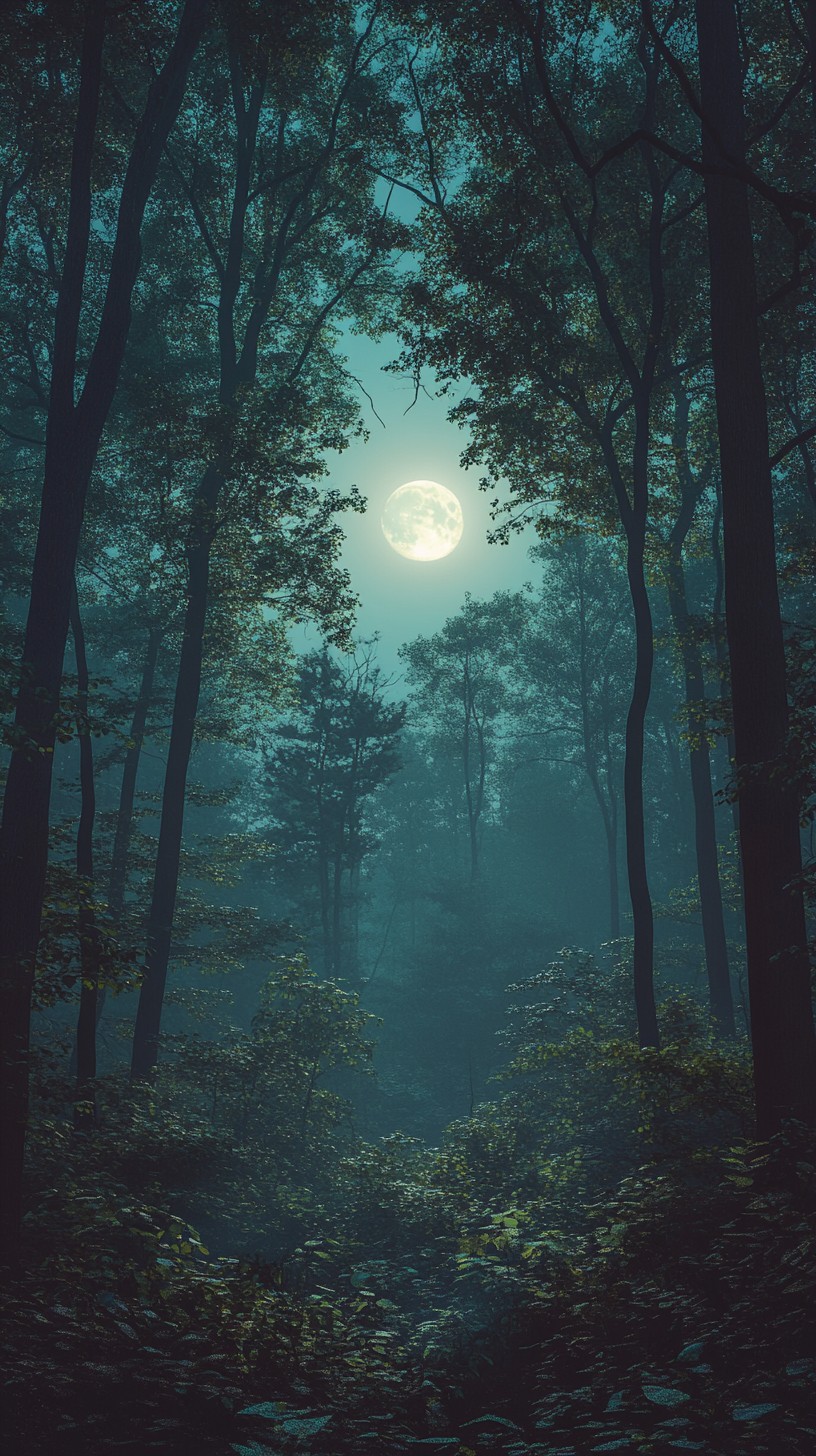 Free Mystical Moonlit Forest Image - Forest, Moon, Night | Download at ...