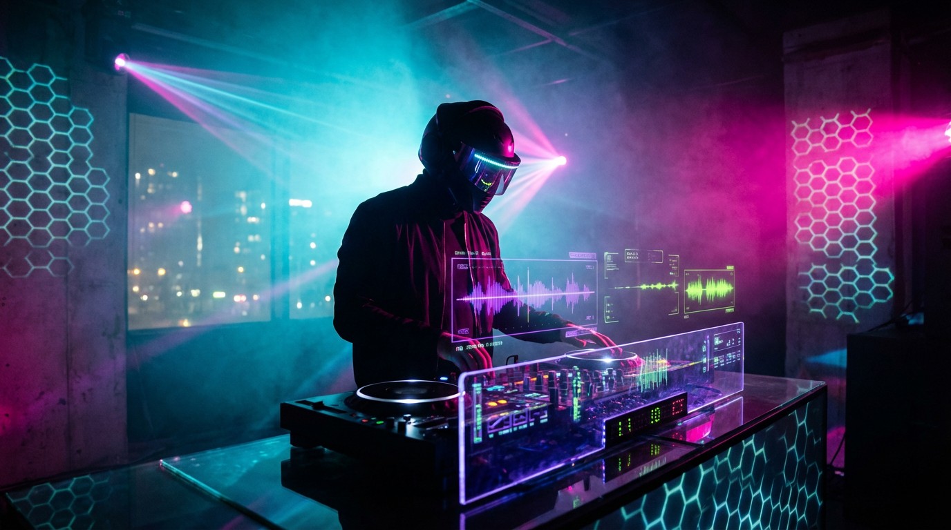 Free Neon Cyberpunk DJ Image - Cyberpunk, Dj, Neon | Download at StockCake