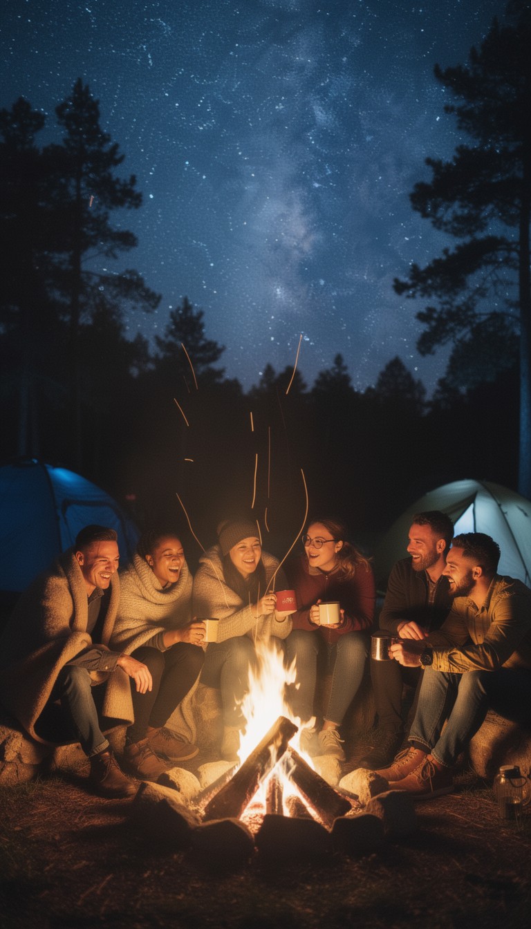 Free Firelight Friendship Moments Image - Campfire, Friends, Stars ...