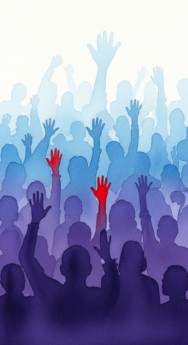 Free Hands Rising Together Image - Watercolor, Illustration, Abstract ...