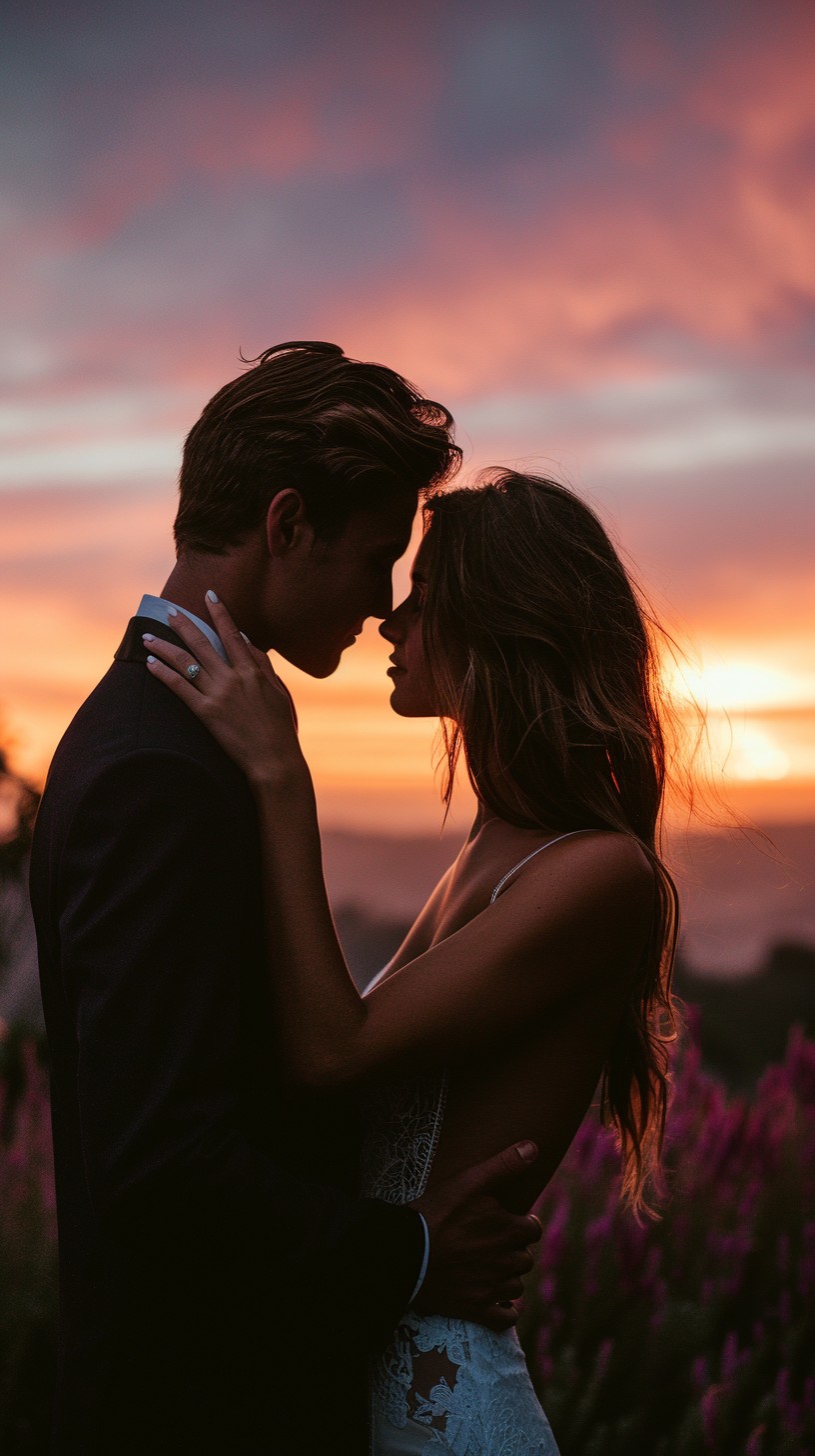 Free Romantic Sunset Embrace Image - Sunset, Romance, Couple | Download ...