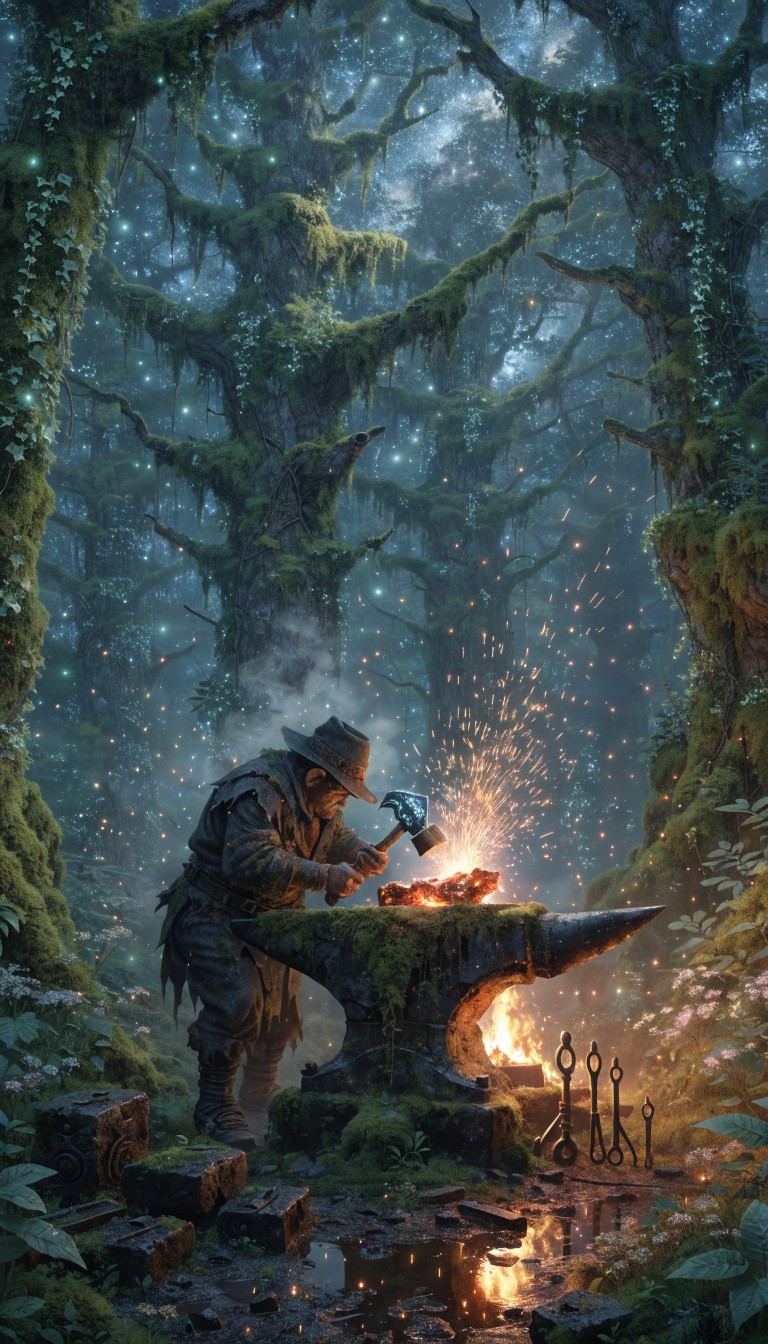 Free Enchanted Forest Forge Image - Fantasy, Blacksmith, Dwarf ...