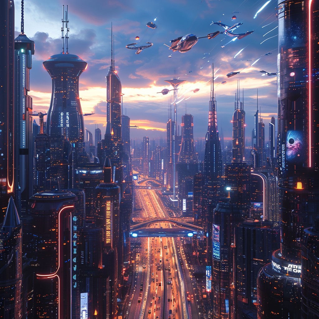 Future Dush Free Futuristic Urban Dusk Image - Cityscape, Twilight, Skyscrapers ...