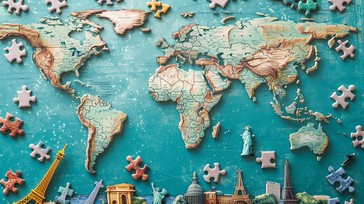 Map View Puzzle Free World Puzzle Map Image - Puzzle, World, Map | Download at StockCake