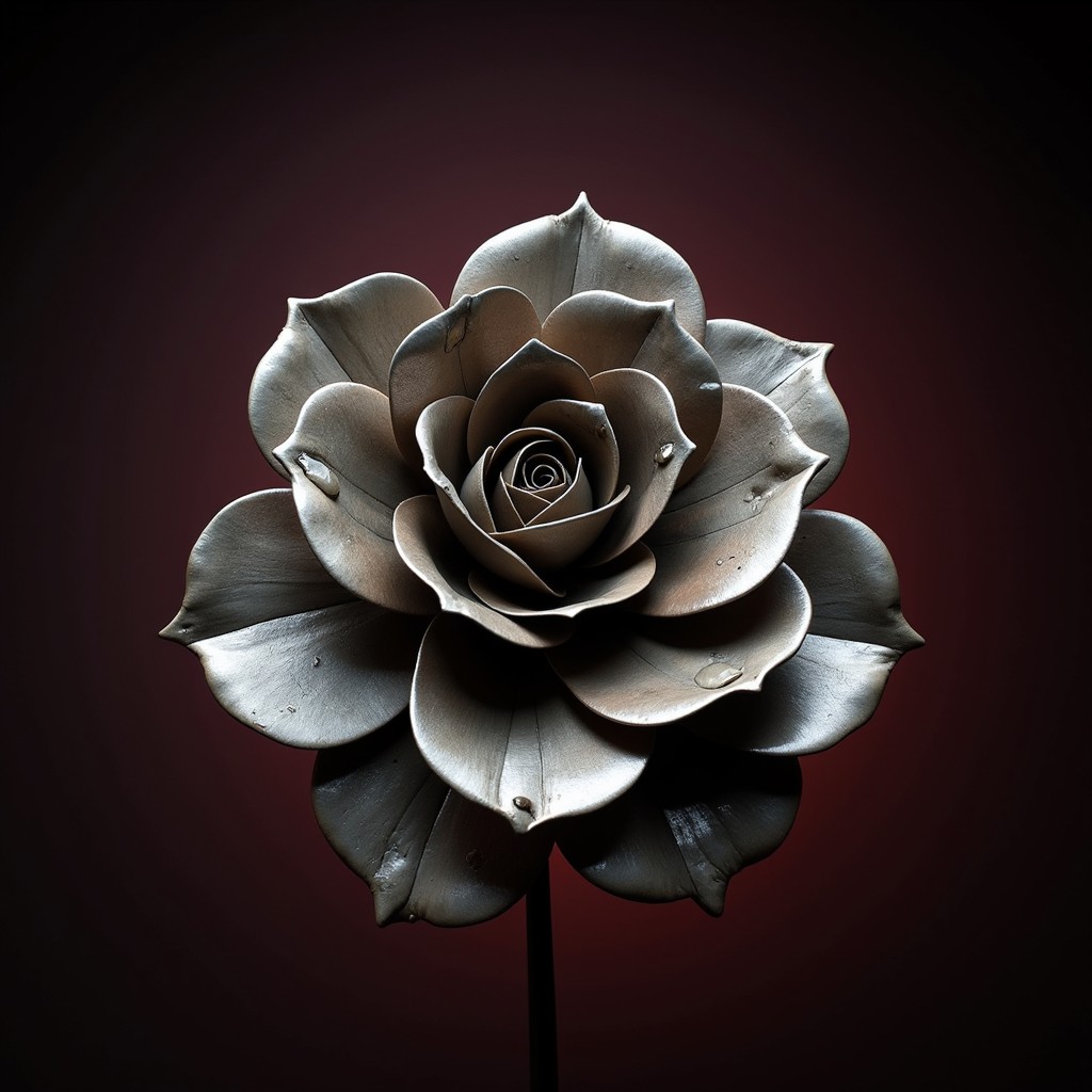 Lighted Roses Metallic Free Metallic Rose Bloom Image - Steel, Rose, Metallic | Download at ...
