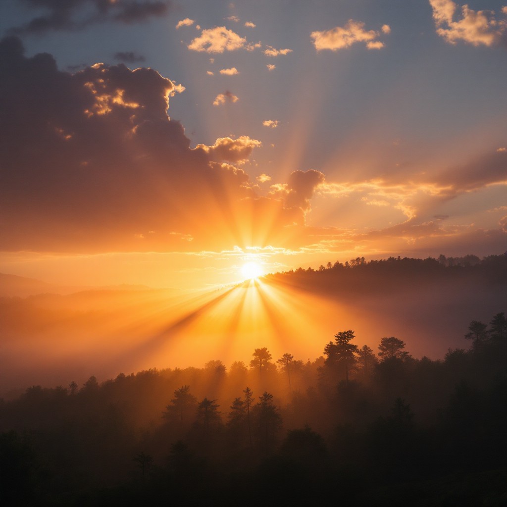 Free Majestic Mountain Sunrise Image - Sunrise, Mountains, Forest ...