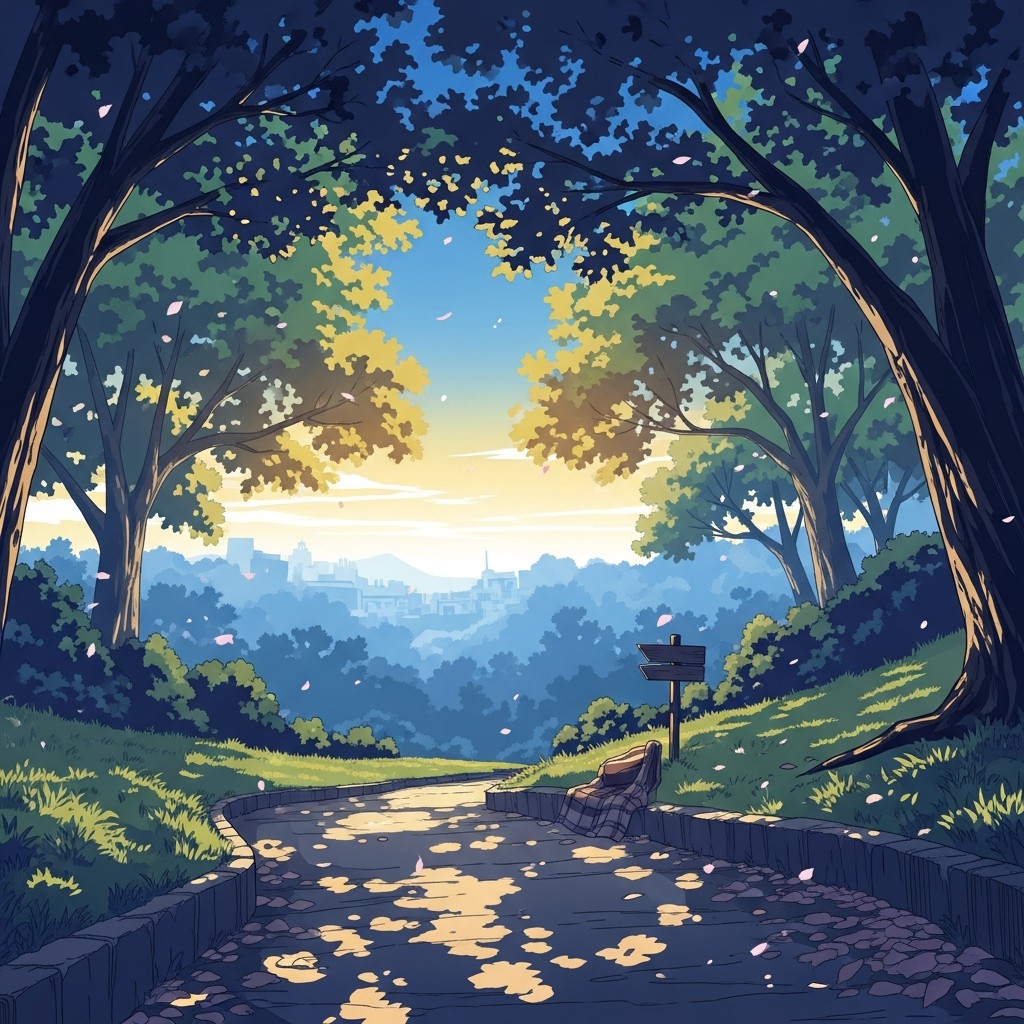 Free Peaceful Forest Path Image - Anime, Illustration, Forest ...