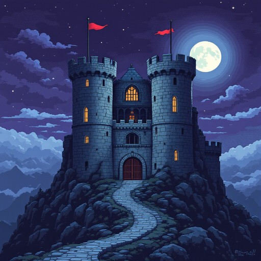 Free Majestic Pixel Castle Image - Pixel, Clouds, Fortress | Download ...