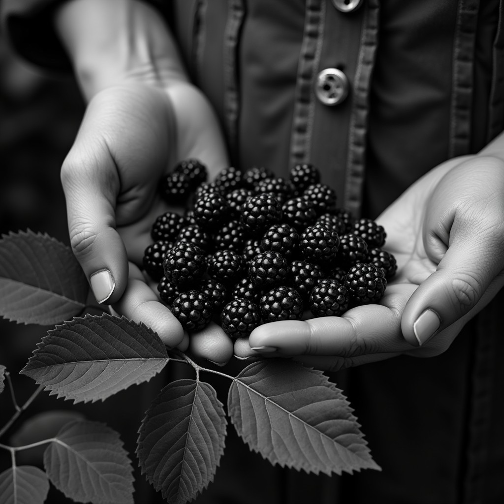 Free Wild Berry Gathering Image - Mulberries, Foraging, Monochrome ...