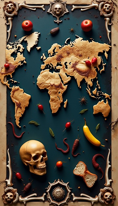 Free Mortal Food Atlas Image - Map, Gothic, Skull | Download at StockCake
