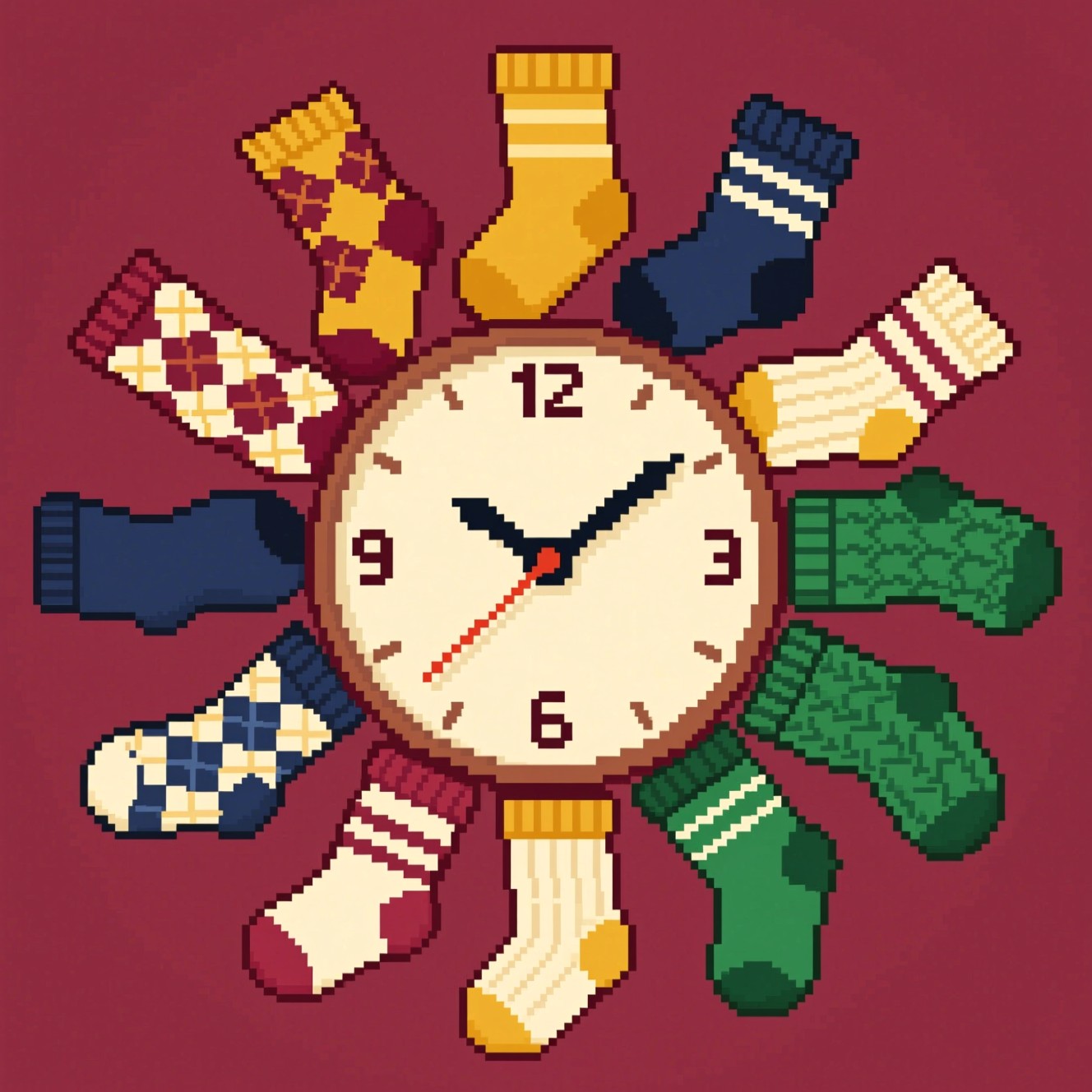 Free Sock Clock Art Photo - Socks, Clock, Pixel | Download at StockCake