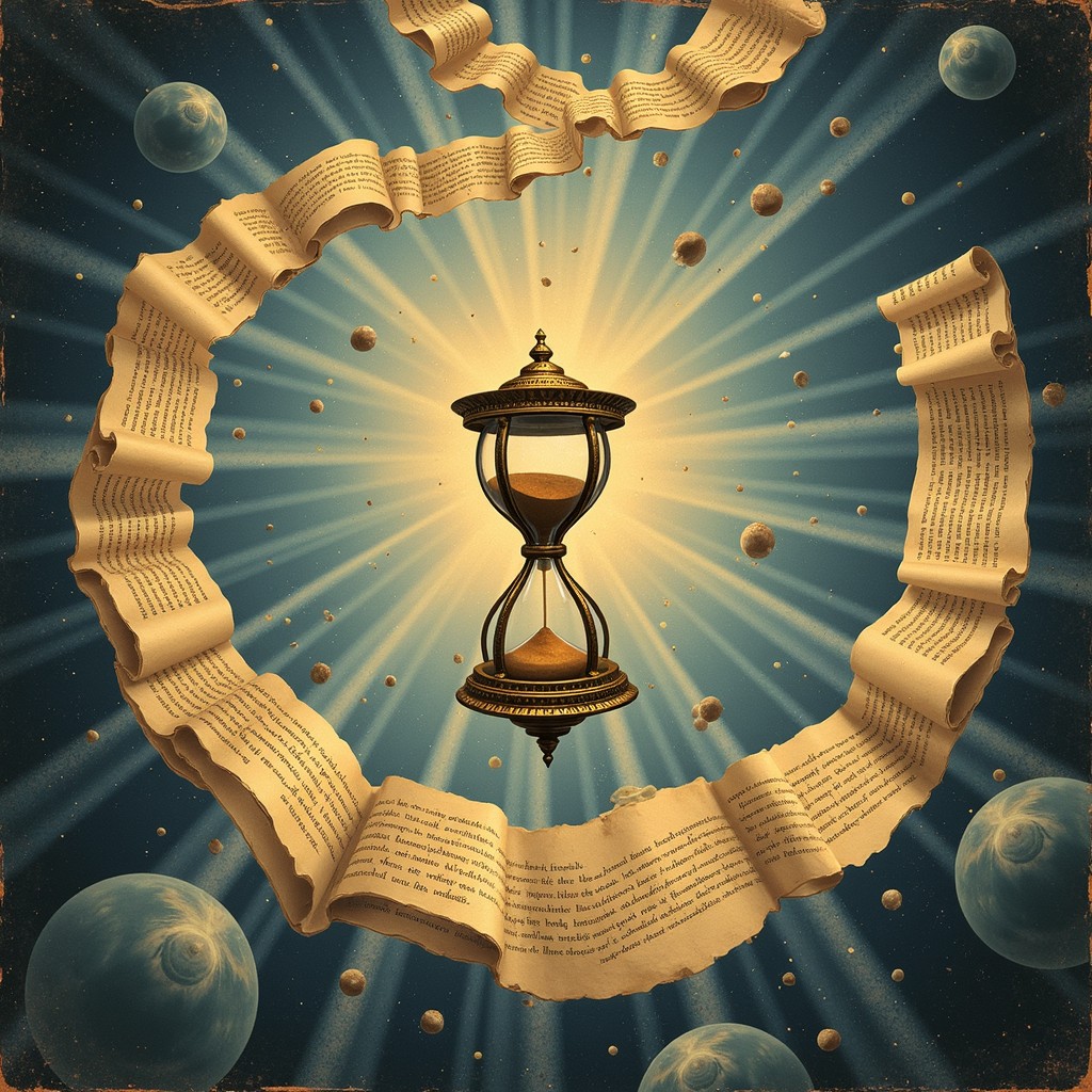 Wisdom Time Free Time's Eternal Wisdom Image - Hourglass, Scrolls, Wisdom ...
