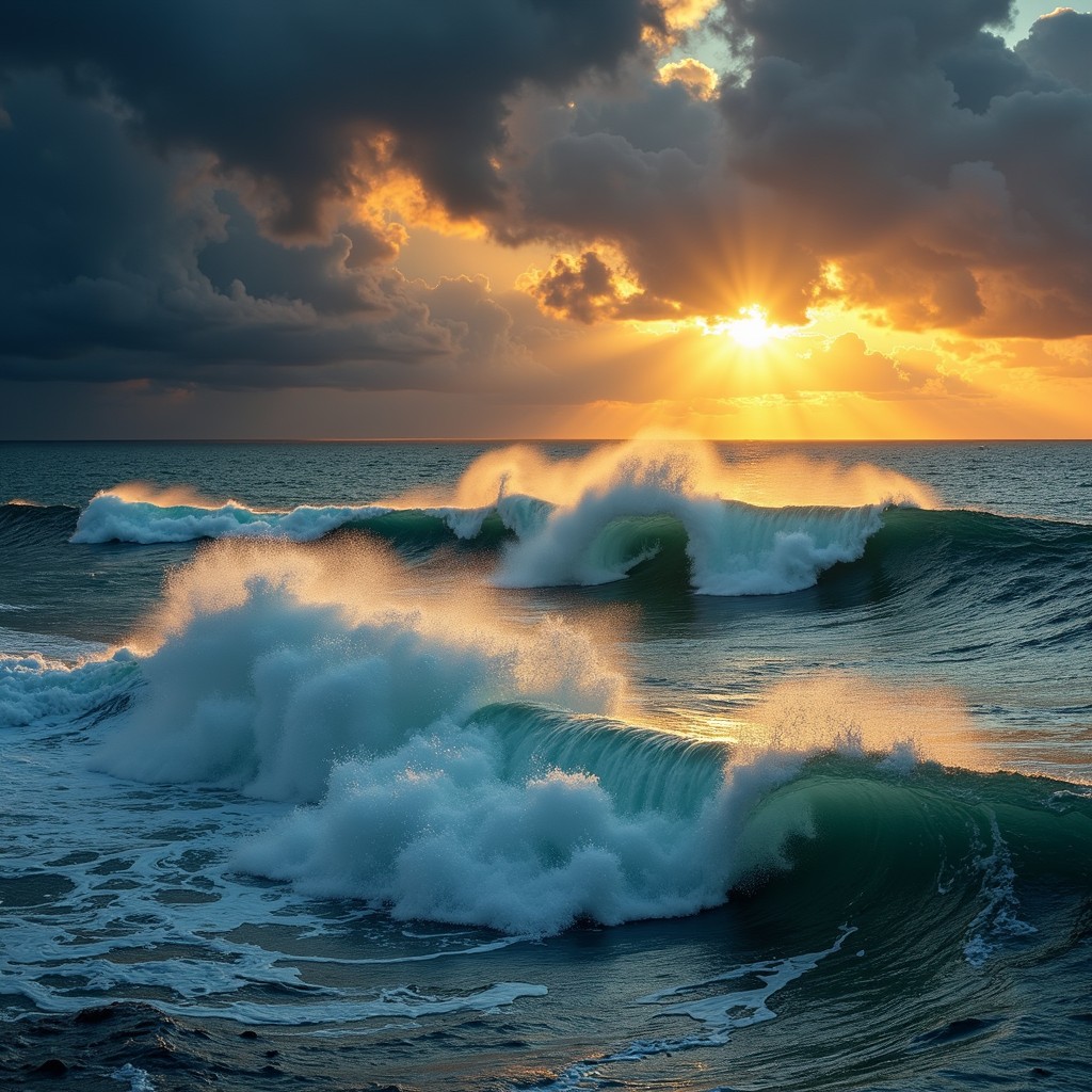Free Stormy Sunset Waves Image - Waves, Sunset, Ocean | Download at ...
