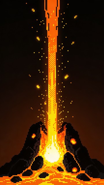 Free Pixel Volcano Eruption Image - Volcano, Eruption, Lava | Download ...
