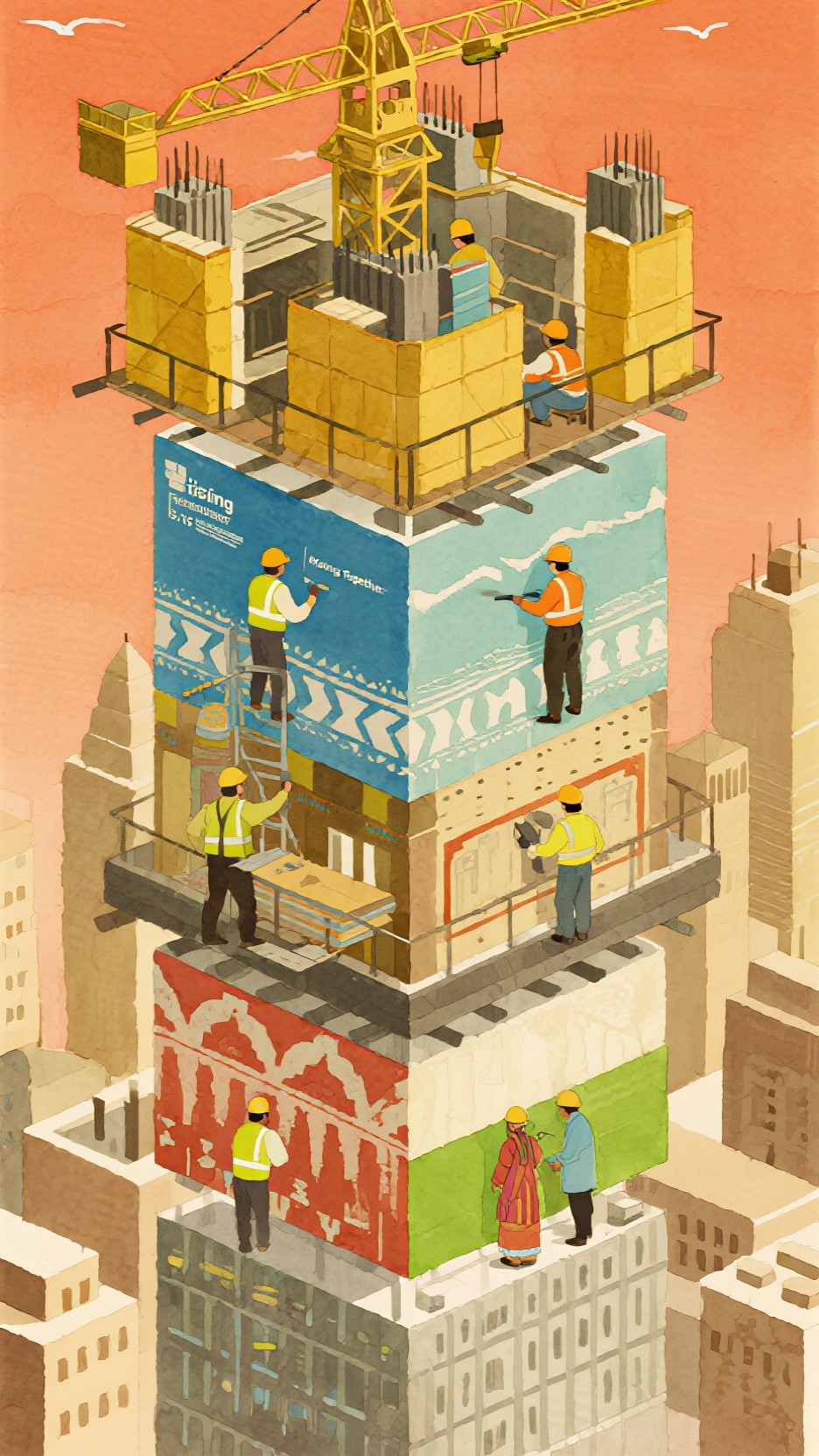 Free Global Building Unity Photo - Construction, Watercolor, Global ...