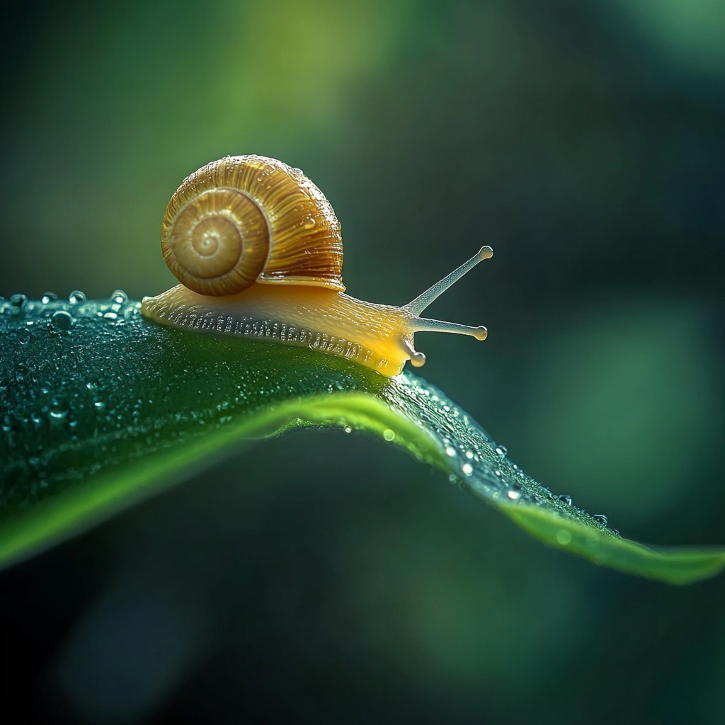 Free Snail on leaf Image - Snail, Leaf, Nature | Download at StockCake