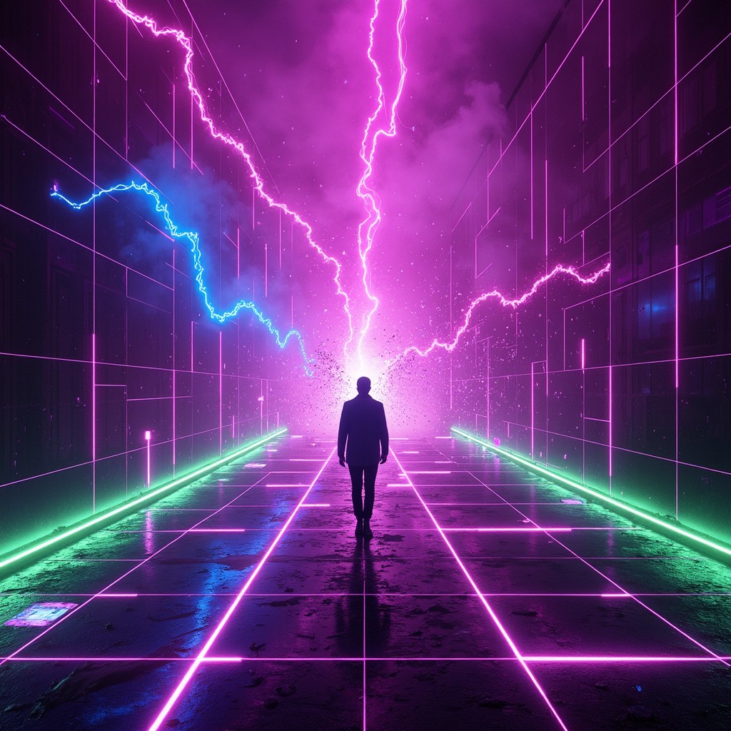 Free Neon Grid Walker Image - Cyberpunk, Neon, Digital | Download at ...