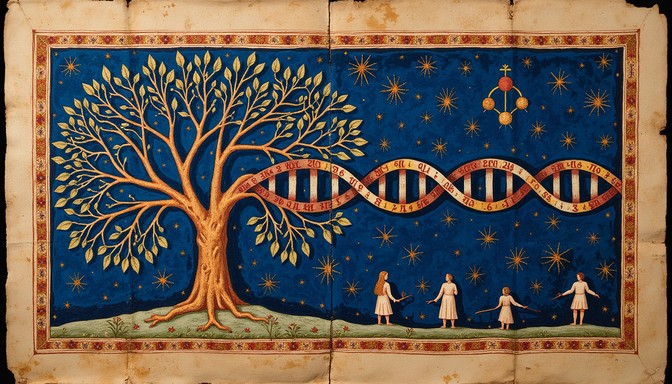 Free Ancestral DNA Tree Image - Medieval, Illuminated, Manuscript ...